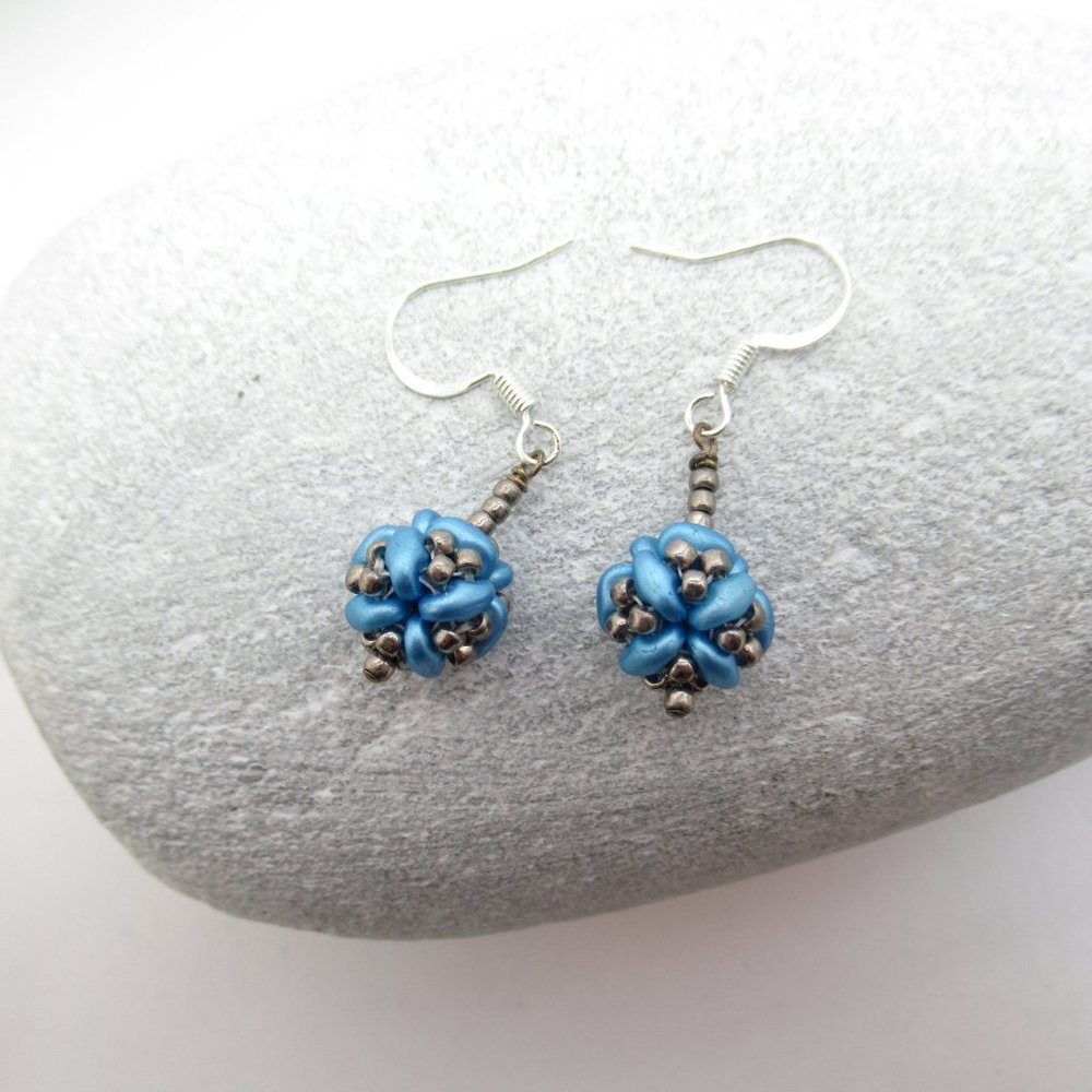 Beaded bead earrings